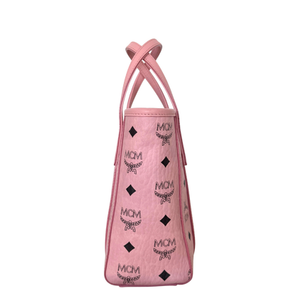 MCM Mini Toni Shopper mit Reißverschluss in Visetos Soft Pink / sehr gut MCM