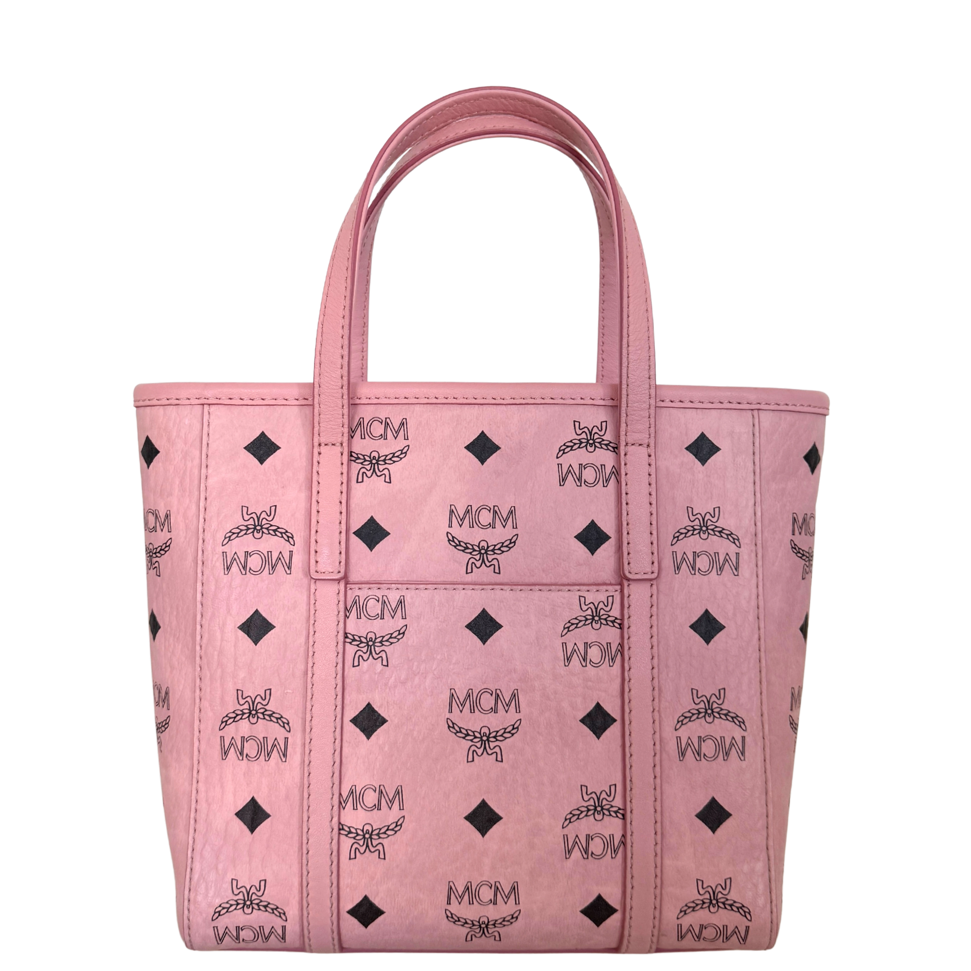 MCM Mini Toni Shopper mit Reißverschluss in Visetos Soft Pink / sehr gut MCM