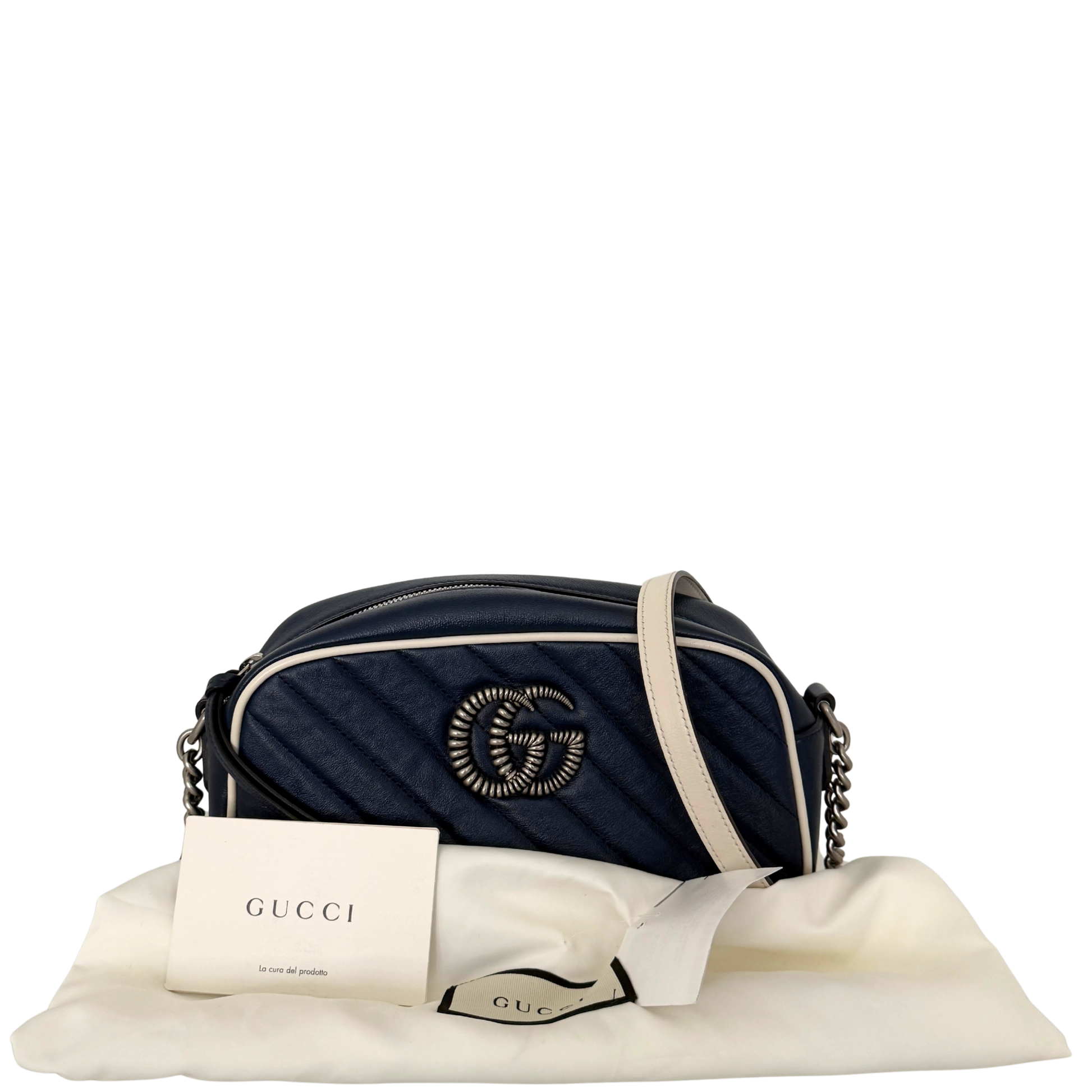 Gucci GG Marmont Torchon Schultertasche Blau / sehr gut Gucci