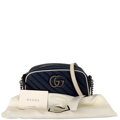 Gucci GG Marmont Torchon Schultertasche Blau / sehr gut Gucci