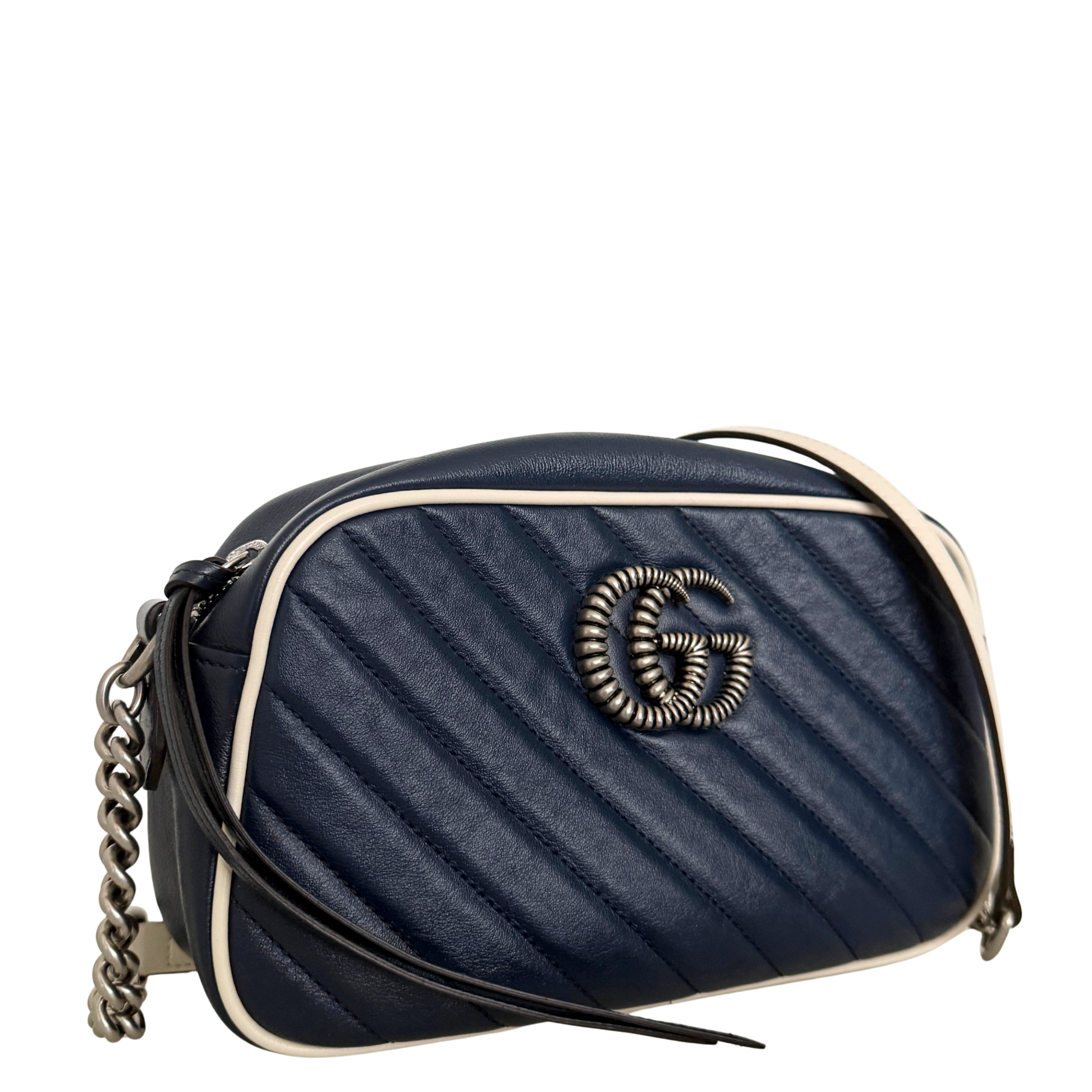 Gucci GG Marmont Torchon Schultertasche Blau / sehr gut Gucci