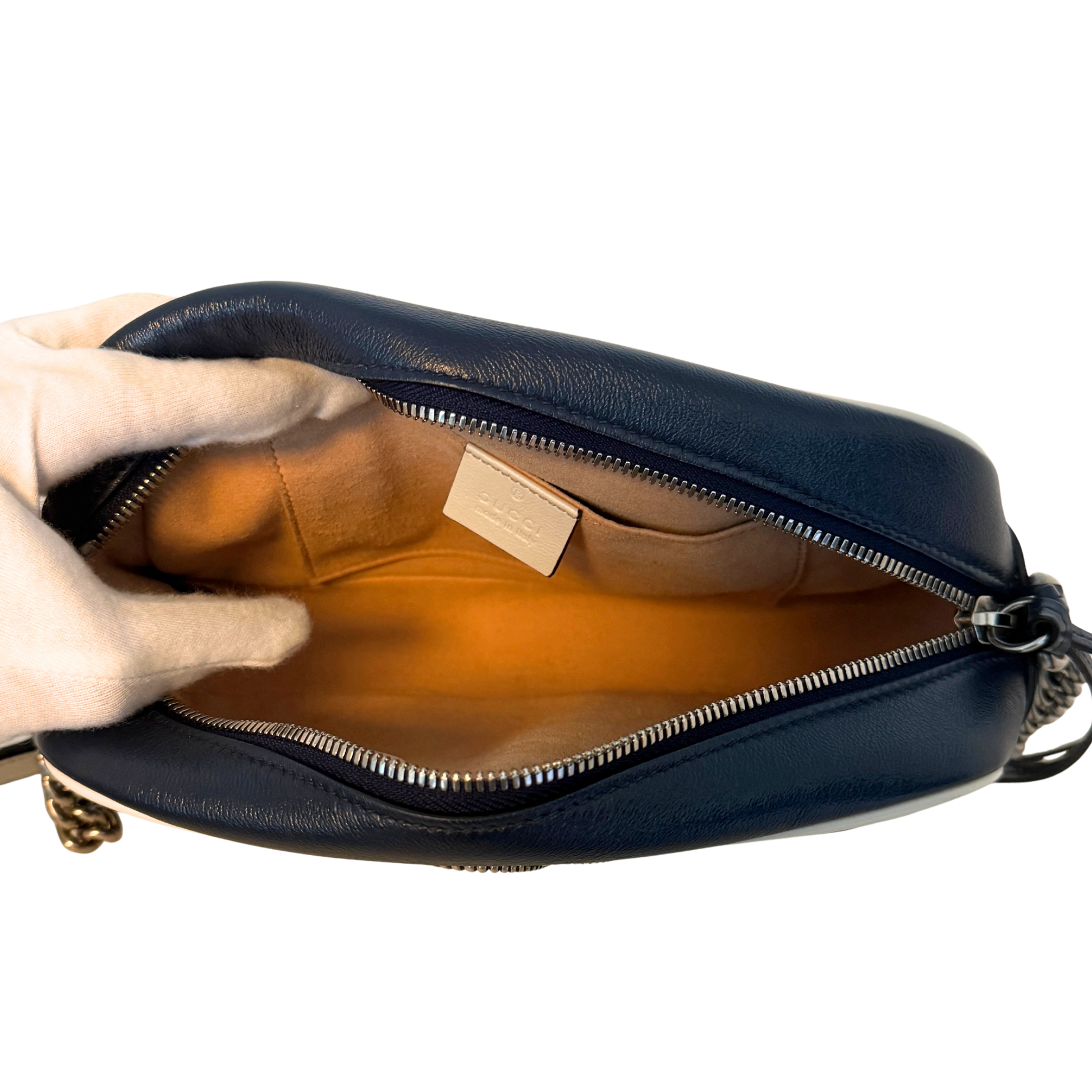 Gucci GG Marmont Torchon Schultertasche Blau / sehr gut Gucci