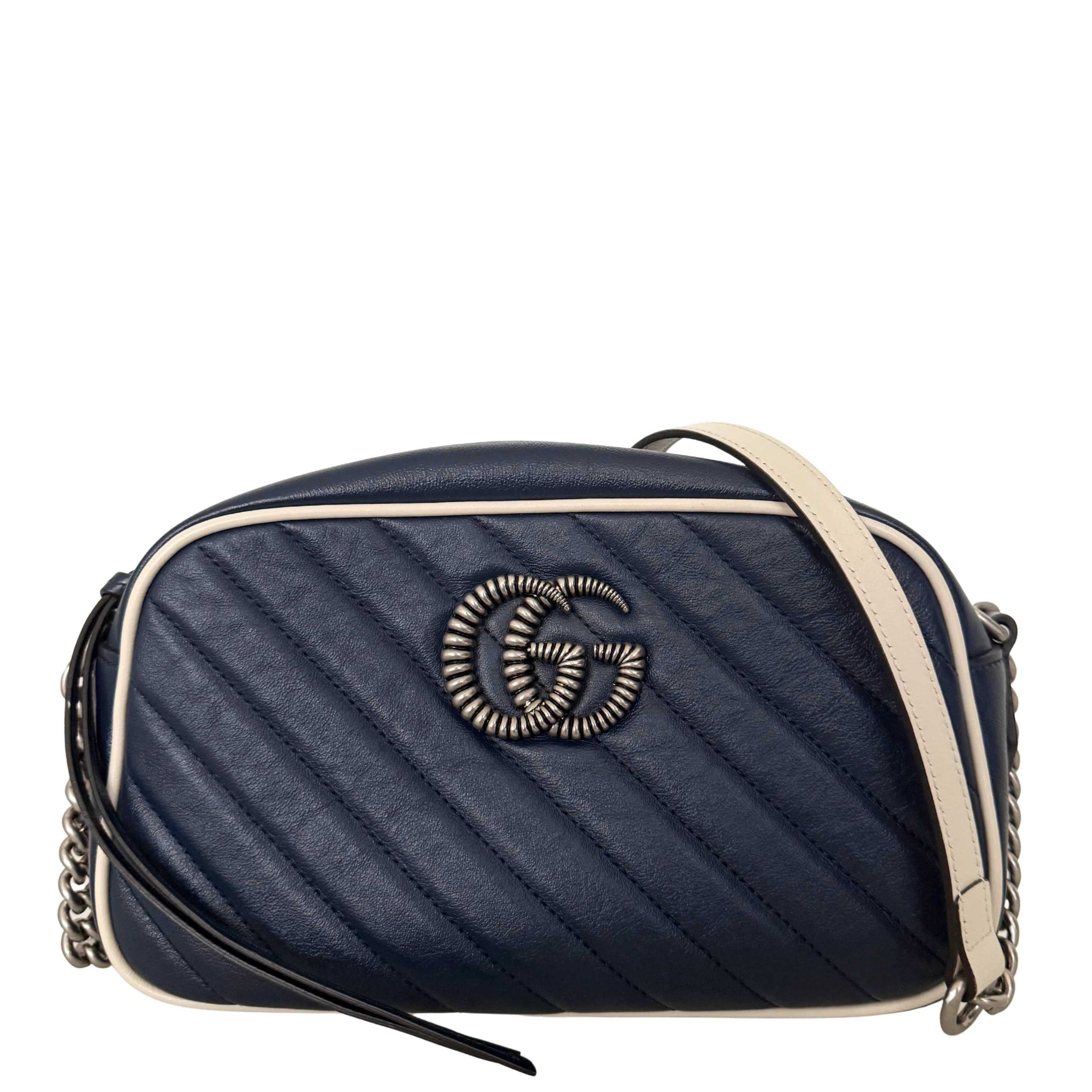 Gucci GG Marmont Torchon Schultertasche Blau / sehr gut Gucci