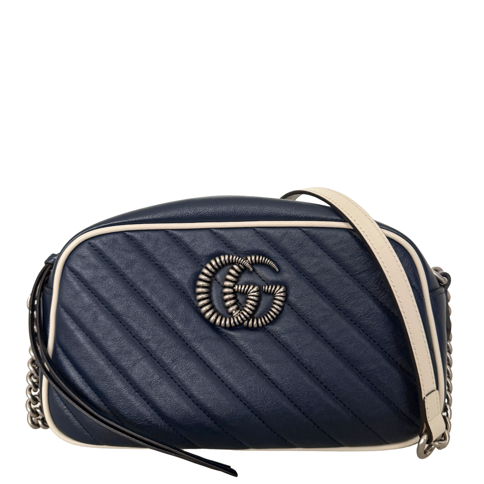 Gucci GG Marmont Torchon Schultertasche Blau / sehr gut Gucci