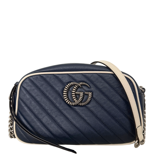 Gucci GG Marmont Torchon Schultertasche Blau / sehr gut Gucci