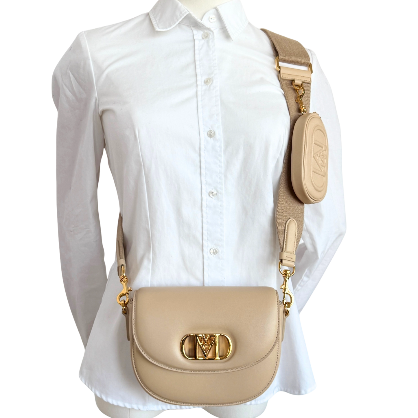 MCM Travia Umhängetasche Beige / sehr gut
