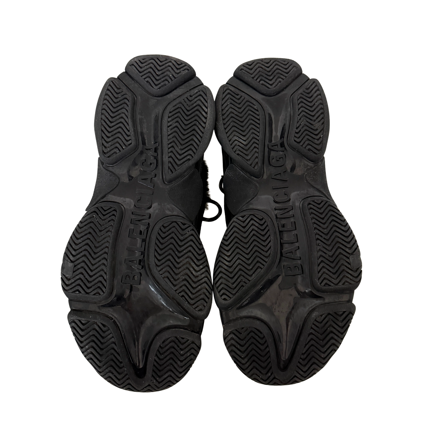 Balenciaga Triple S Kunstfell Größe 40 Schwarz / neuwertig Balenciaga