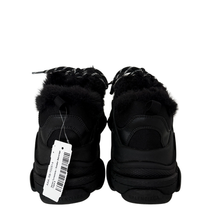 Balenciaga Triple S Kunstfell Größe 40 Schwarz / neuwertig Balenciaga