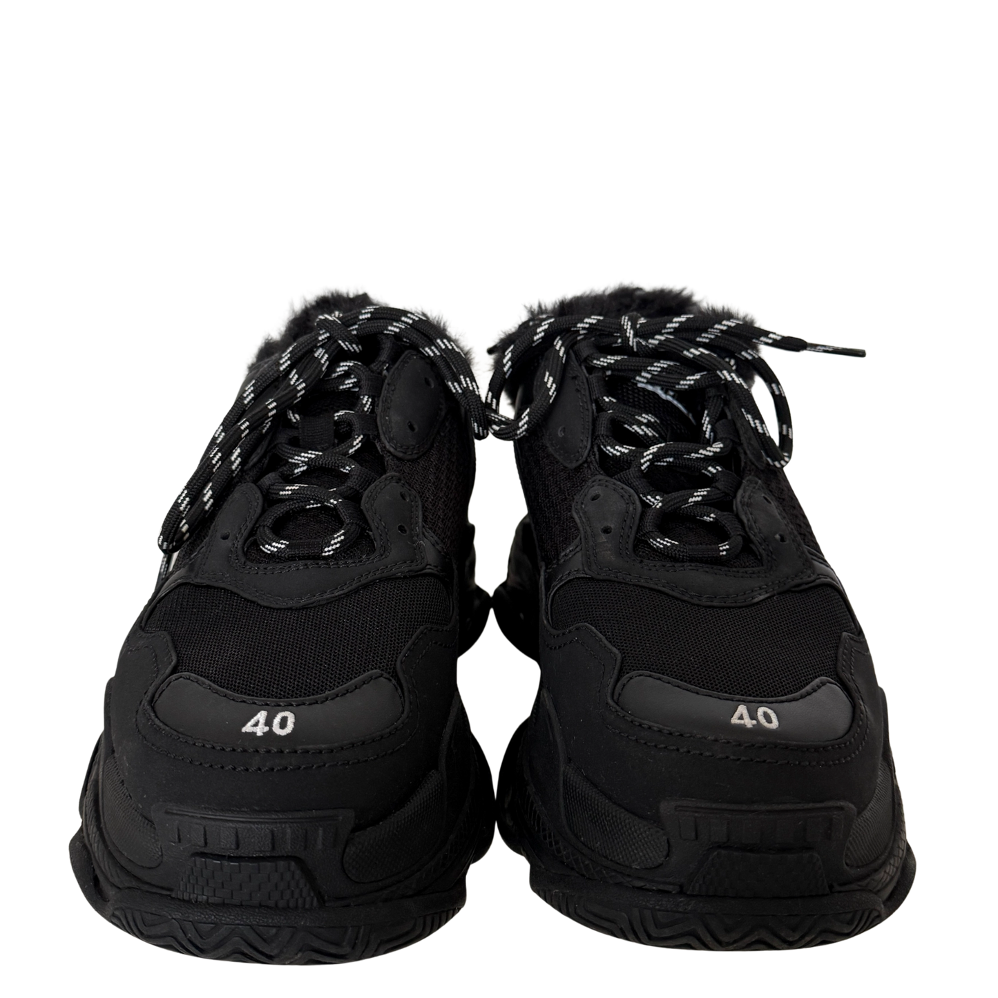 Balenciaga Triple S Kunstfell Größe 40 Schwarz / neuwertig Balenciaga