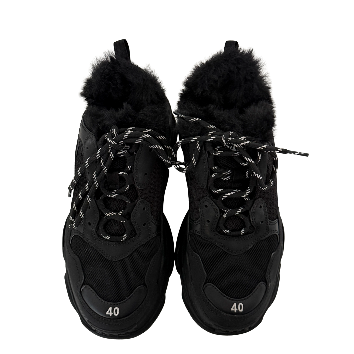Balenciaga Triple S Kunstfell Größe 40 Schwarz / neuwertig Balenciaga