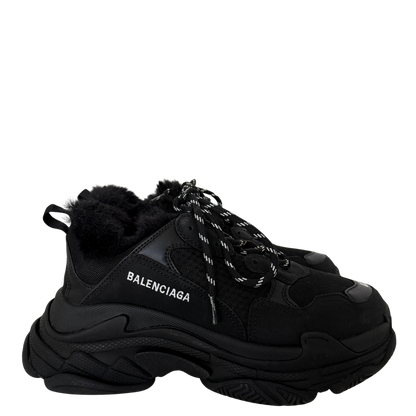 Balenciaga Triple S Kunstfell Größe 40 Schwarz / neuwertig Balenciaga