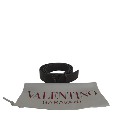 Valentino Garavani VLogo Gürtel aus Leder 80cm Dunkelbraun / neuwertig Valentino