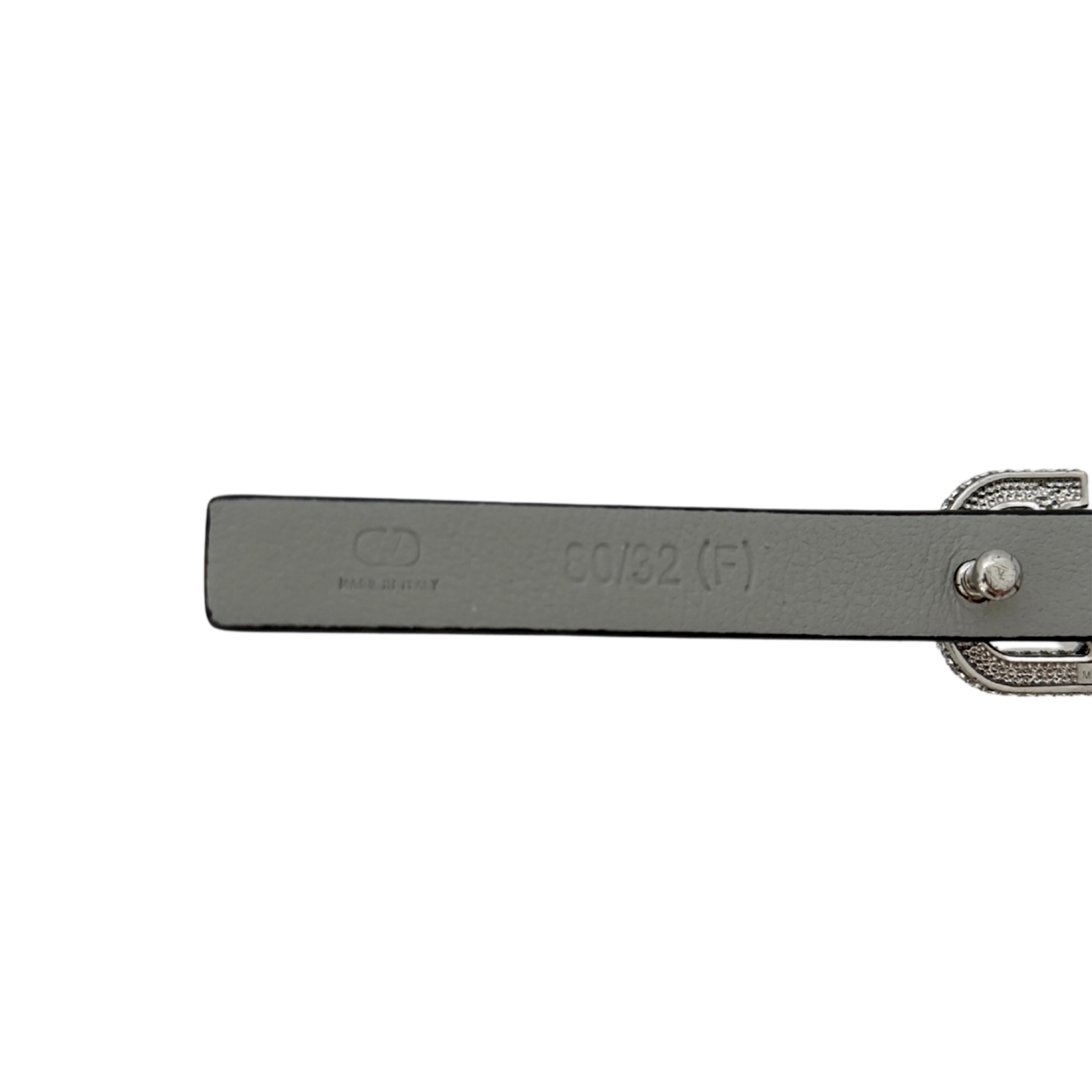 Valentino Garavani Signature Gürtel mit Kristallen 10 mm Silber / neuwertig Valentino