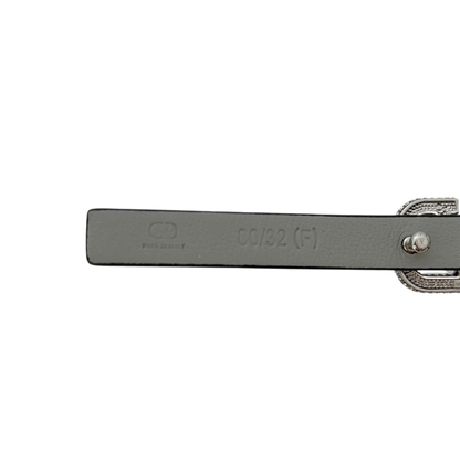 Valentino Garavani Signature Gürtel mit Kristallen 10 mm Silber / neuwertig Valentino