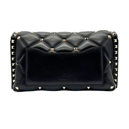 Valentino Candystud Schultertasche gestepptes Leder schwarz / sehr gut Echtheitscheck