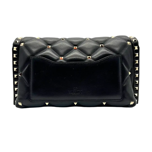Valentino Candystud Schultertasche gestepptes Leder schwarz / sehr gut Echtheitscheck