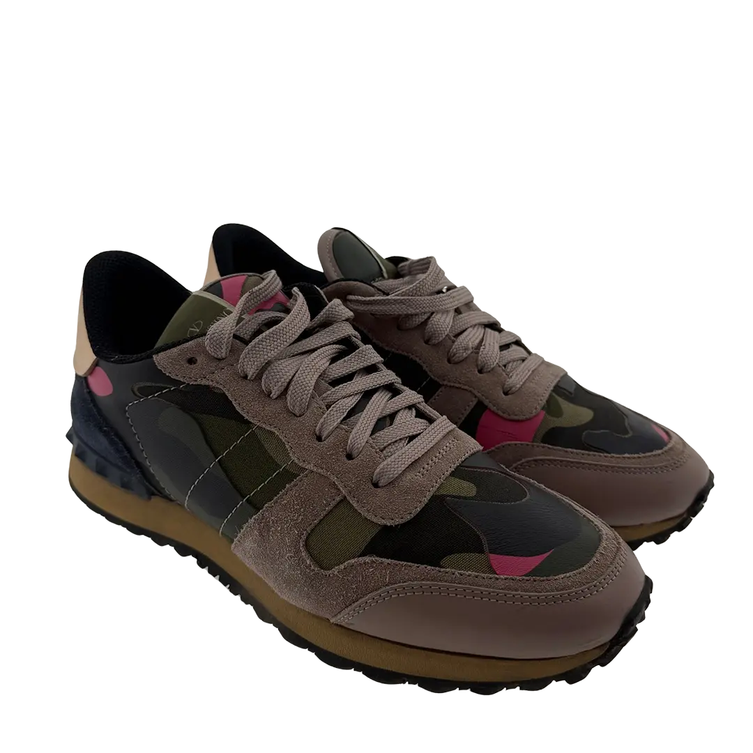 Valentino Garavani Rockrunner Leder Sneaker Camouflage Größe 41 / gut Echtheitscheck
