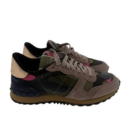 Valentino Garavani Rockrunner Leder Sneaker Camouflage Größe 41 / gut Echtheitscheck