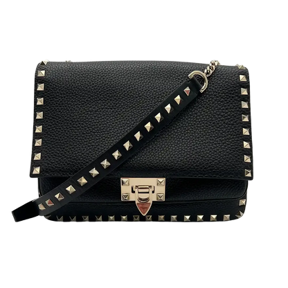 Valentino Garavani Rockstud Handtasche Leder schwarz / sehr gut Valentino