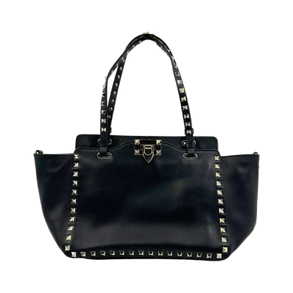 Valentino Garavani Rockstud Shopper Bag Leder schwarz / sehr gut Valentino