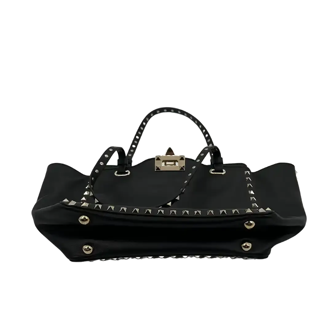 Valentino Garavani Rockstud Shopper Bag Leder schwarz / sehr gut Valentino