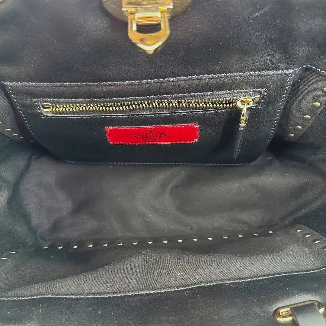 Valentino Garavani Rockstud Shopper Bag Leder schwarz / sehr gut Valentino