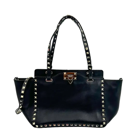Valentino Garavani Rockstud Shopper Bag Leder schwarz / sehr gut Valentino