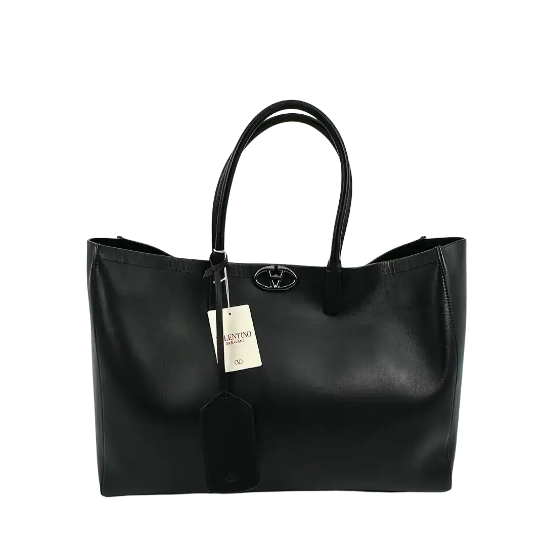 Valentino Garavani VLOGO Locker grosser Leder Shopper / neuwertig Valentino