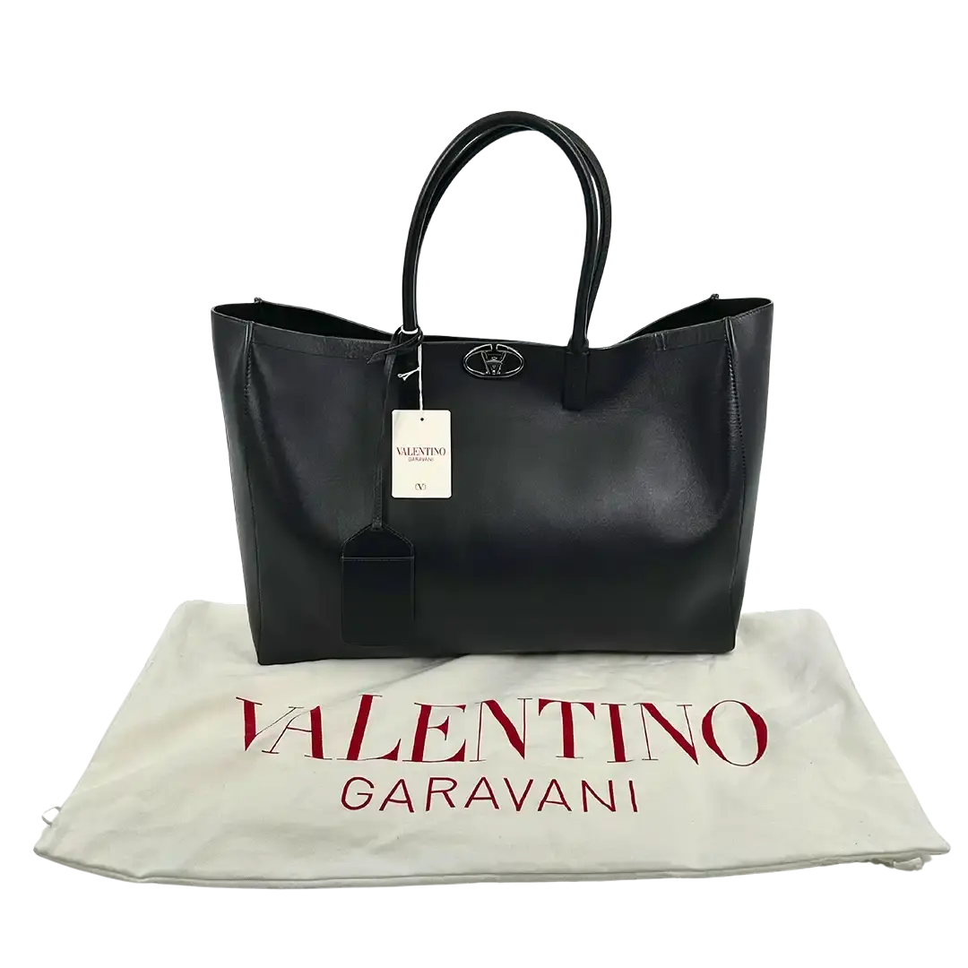 Valentino Garavani VLOGO Locker grosser Leder Shopper / neuwertig Valentino