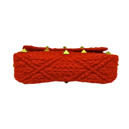 Valentino Roman Stud Spike Medium Wolle Orange / Sehr gut - Echtheitscheck