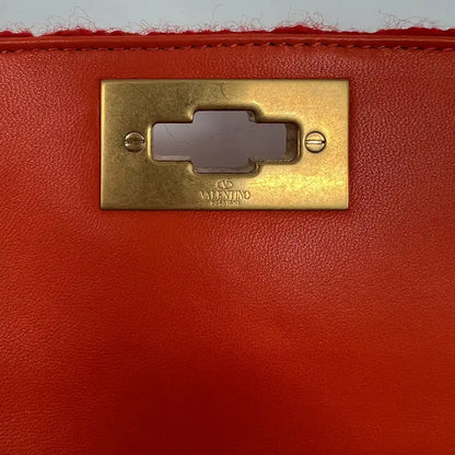 Valentino Roman Stud Spike Medium Wolle Orange / Sehr gut - Echtheitscheck