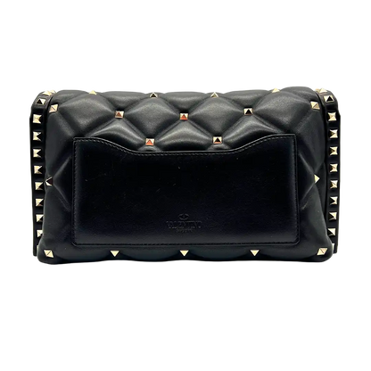 Valentino Candystud Schultertasche gestepptes Leder schwarz / sehr gut Echtheitscheck