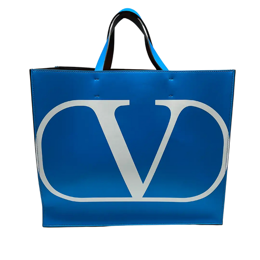 Valentino Garavani Vlogo Logo-print Tote Bag blau / sehr gut Valentino