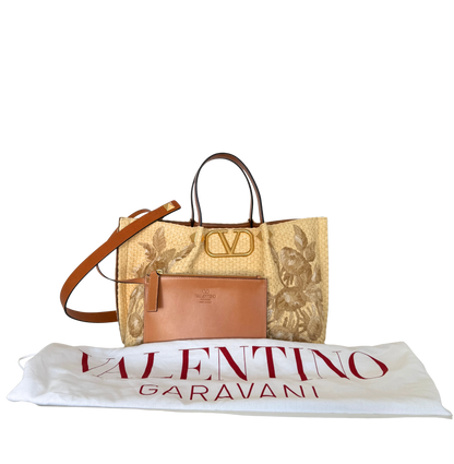 Valentino Garavani VLogo Signature Tote Bag Beige / sehr gut Valentino