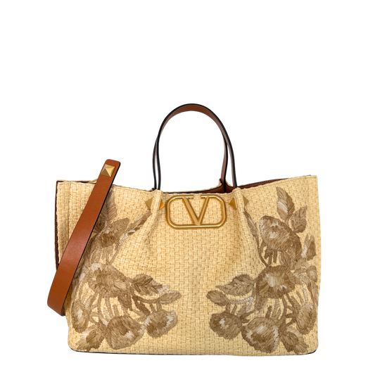 Valentino Garavani VLogo Signature Tote Bag Beige / sehr gut Valentino