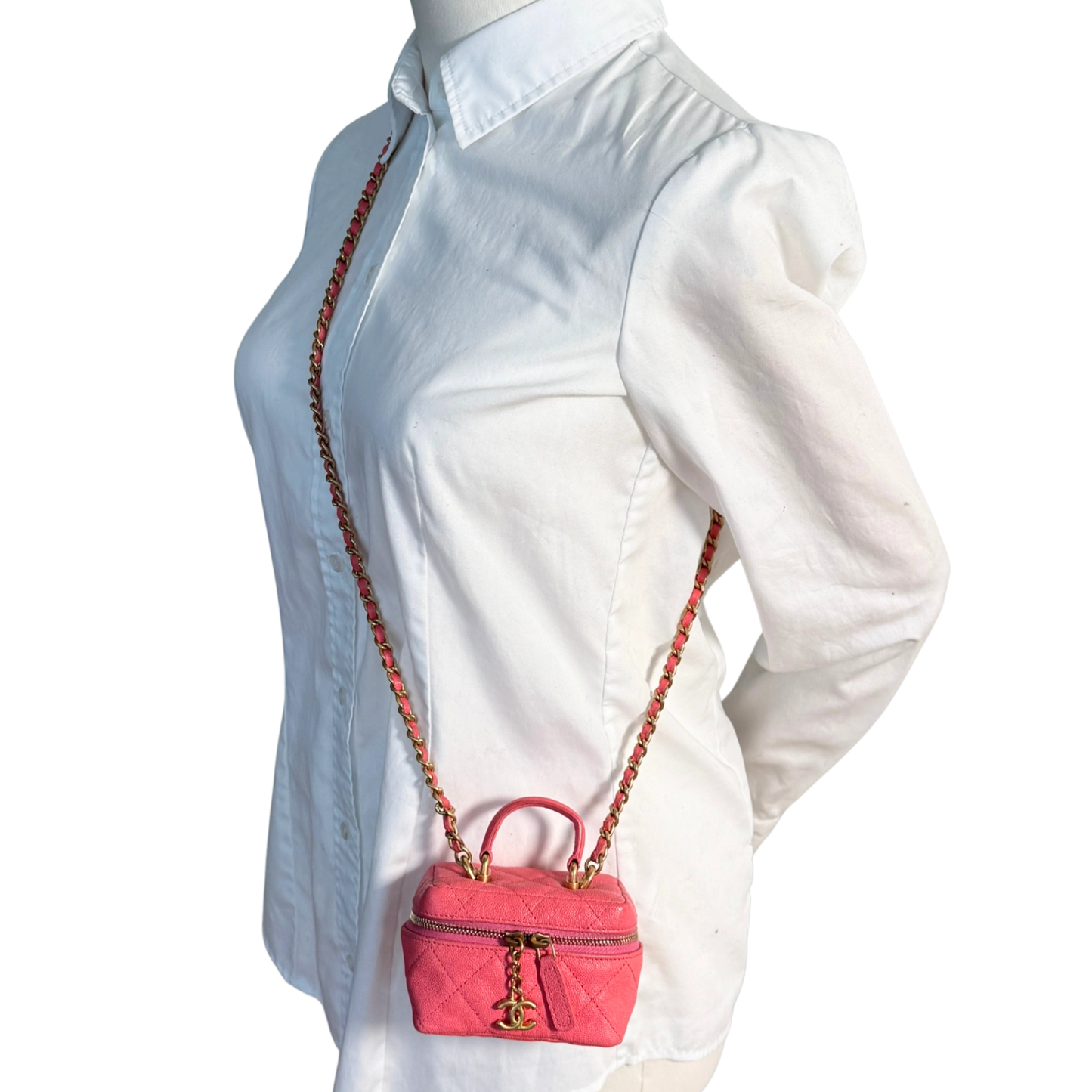 Chanel Mini Top Handle Vanity Tasche Pink / sehr gut Chanel