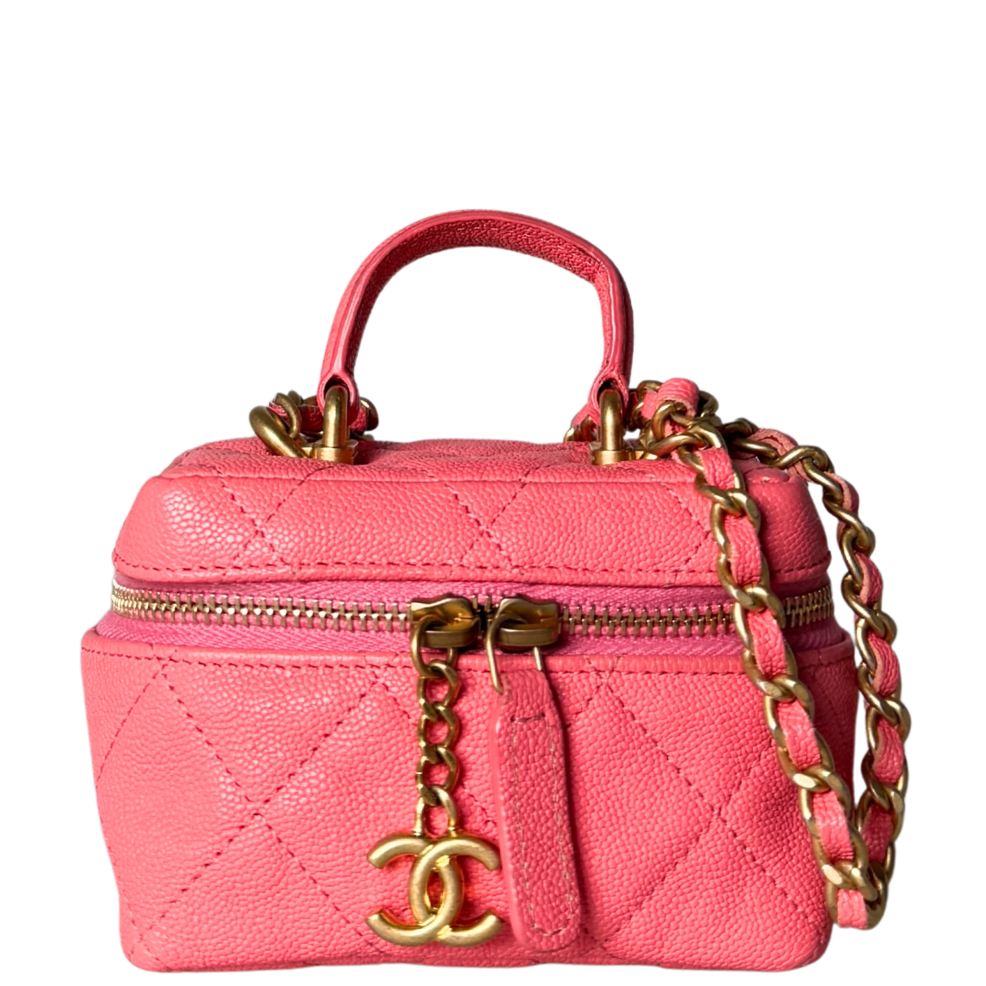 Chanel Mini Top Handle Vanity Tasche Pink / sehr gut Chanel