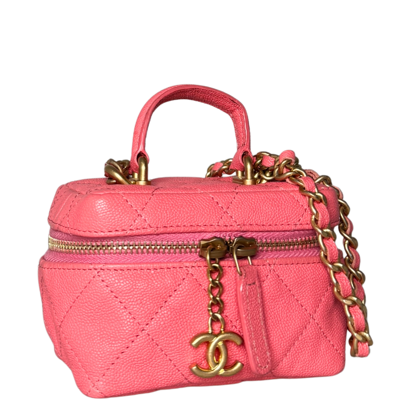 Chanel Mini Top Handle Vanity Tasche Pink / sehr gut Chanel