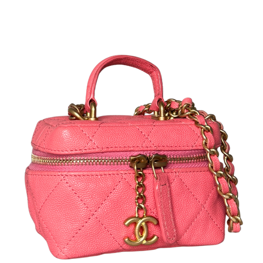 Chanel Mini Top Handle Vanity Tasche Pink / sehr gut Chanel