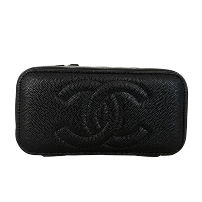 Chanel Vanity A Chain Kaviarleder goldene Hardware Schwarz / sehr gut Chanel