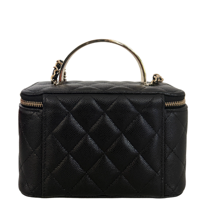 Chanel Vanity A Chain Kaviarleder goldene Hardware Schwarz / sehr gut Chanel