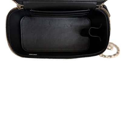 Chanel Vanity A Chain Kaviarleder goldene Hardware Schwarz / sehr gut Chanel