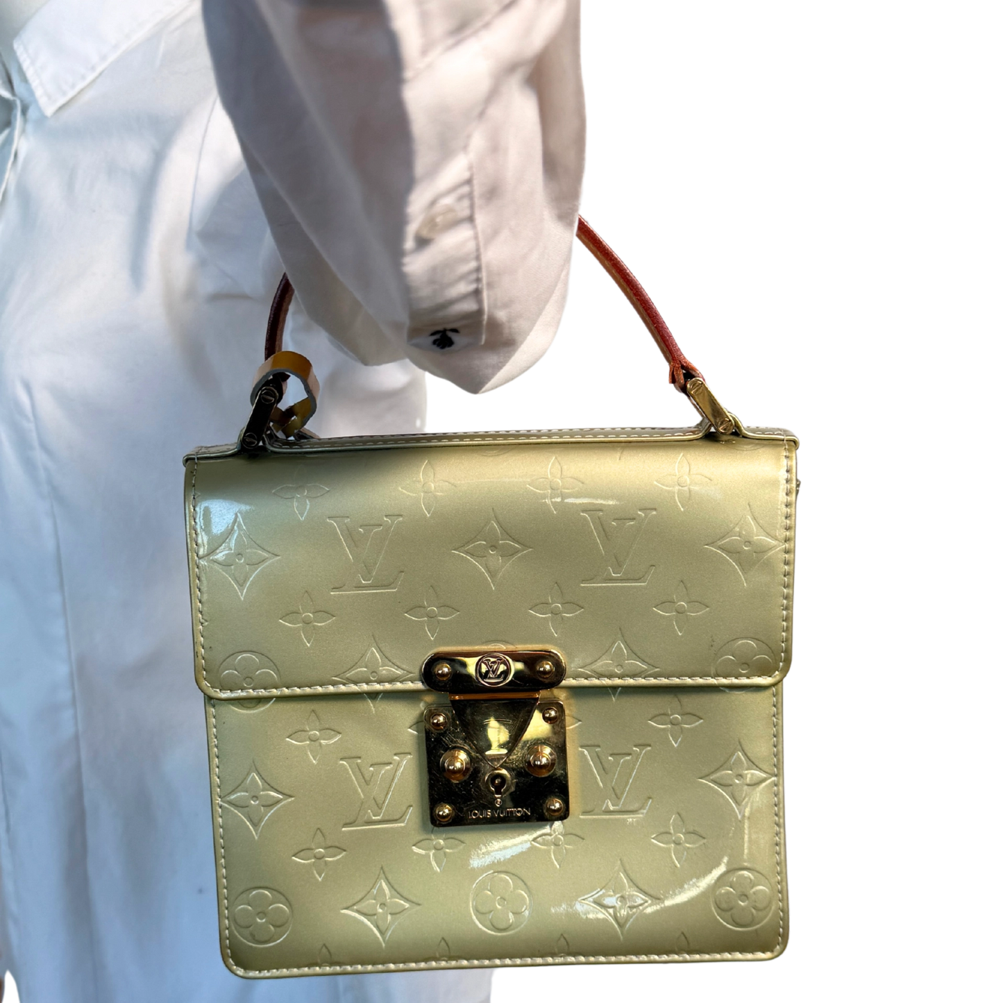 Louis Vuitton Monogram Vernis Spring Street Tasche Grün / gut Louis Vuitton