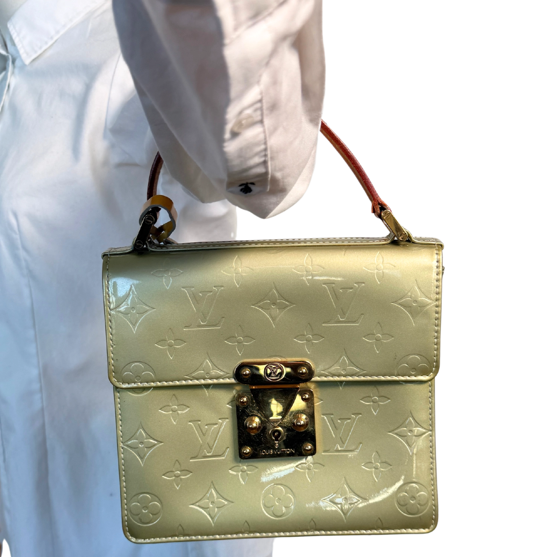 Louis Vuitton Monogram Vernis Spring Street Tasche Grün / gut Louis Vuitton