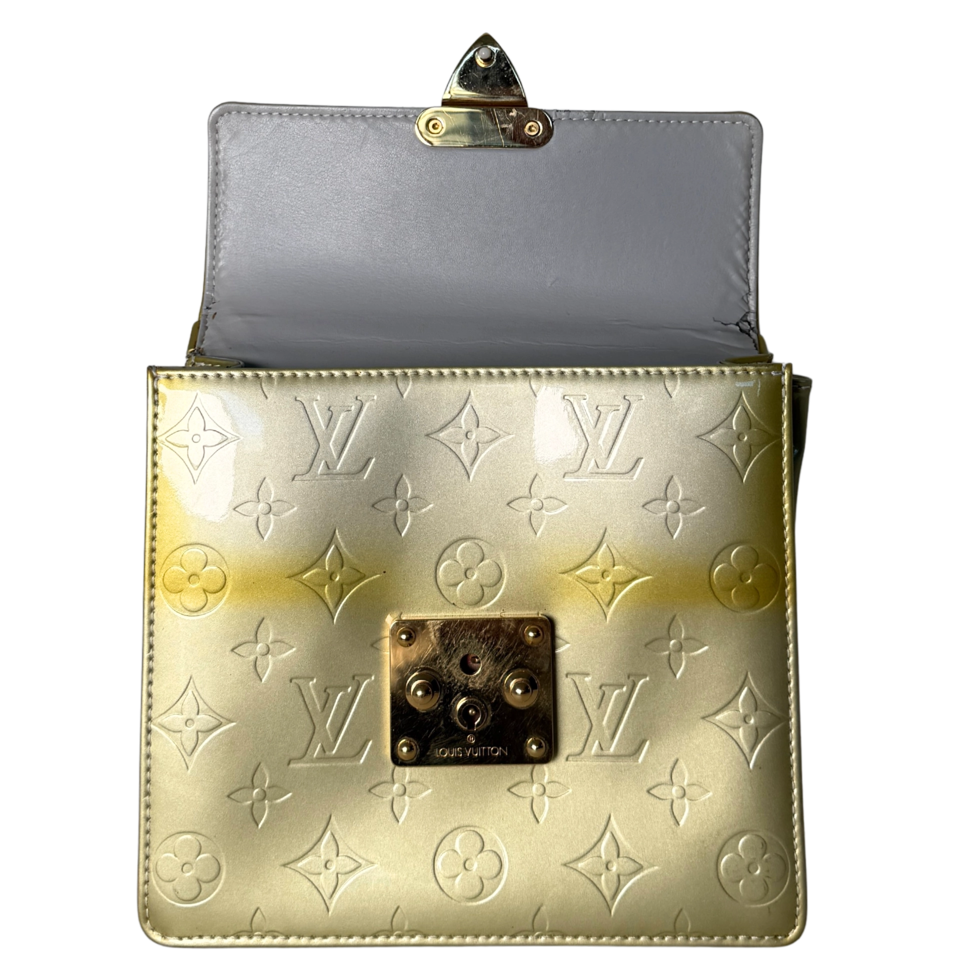 Louis Vuitton Monogram Vernis Spring Street Tasche Grün / akzeptabel Louis Vuitton