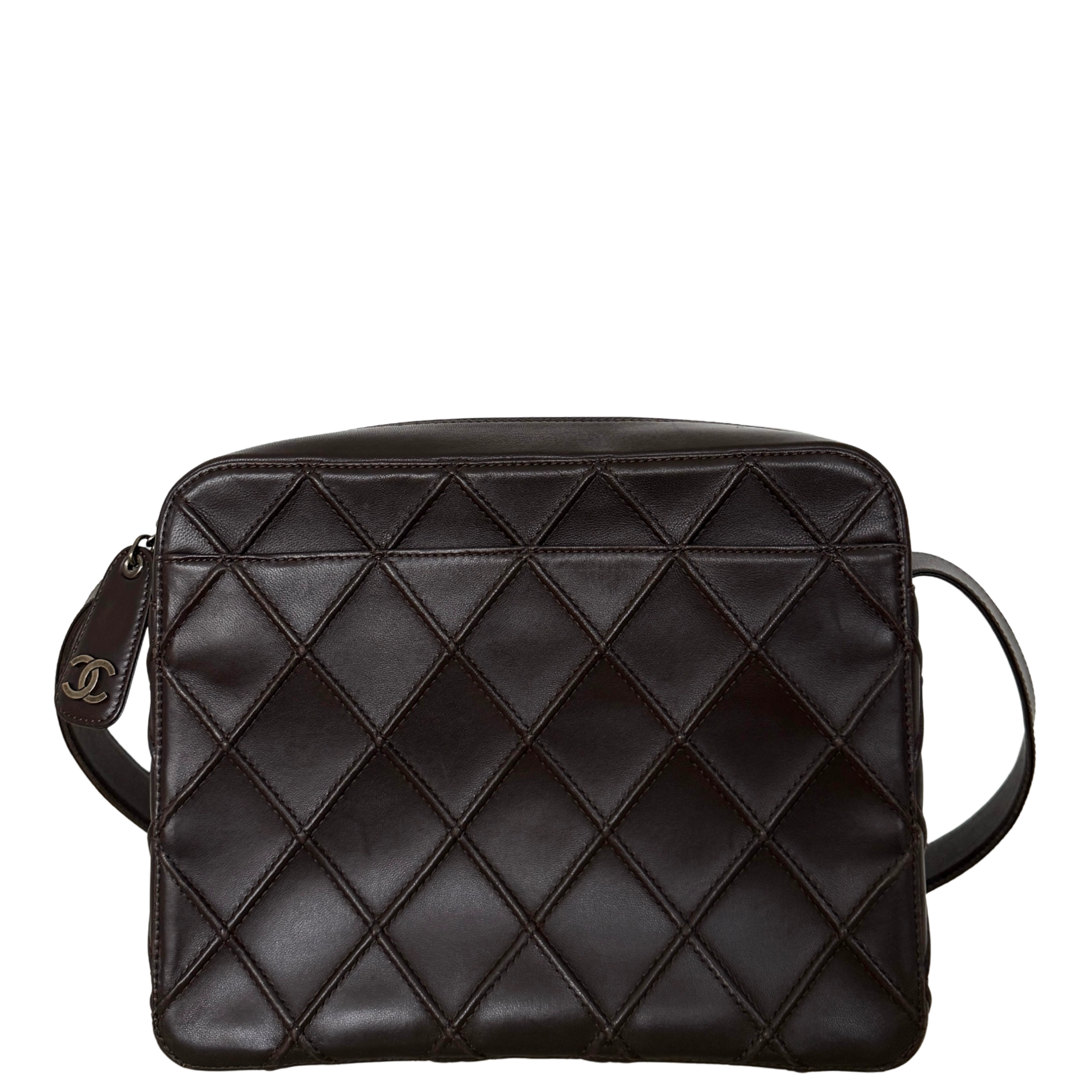 Chanel Vintage Schultertasche Dunkelbraun / sehr gut