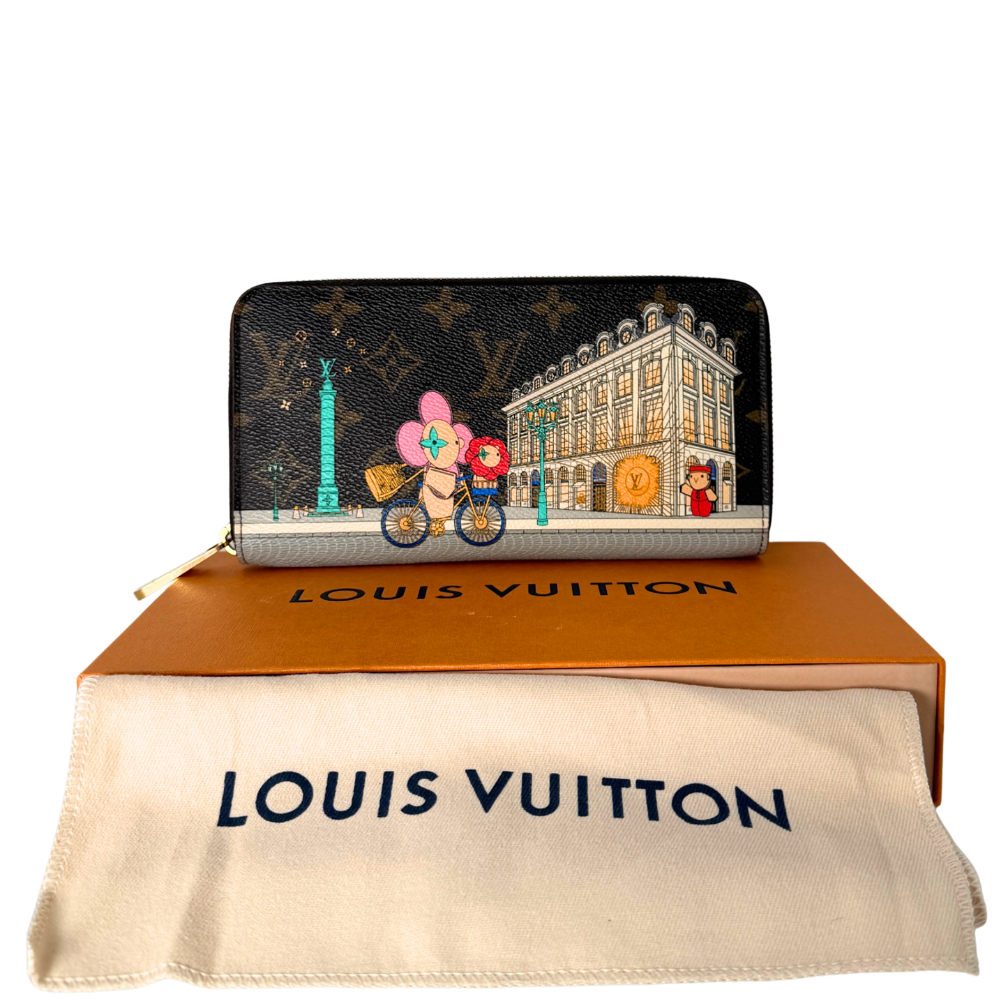 Louis Vuitton Zippy Vivienne Holiday Monogram Canvas Braun / sehr gut