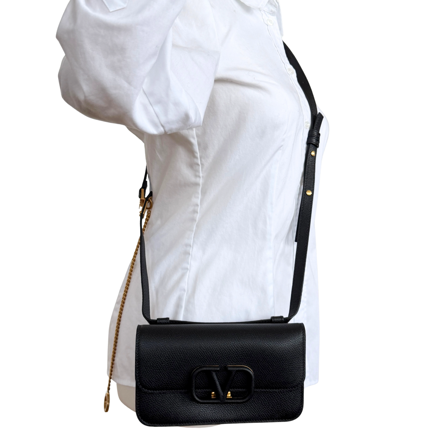 Valentino Garavani Vsling Schultertasche Small Schwarz / neuwertig Valentino