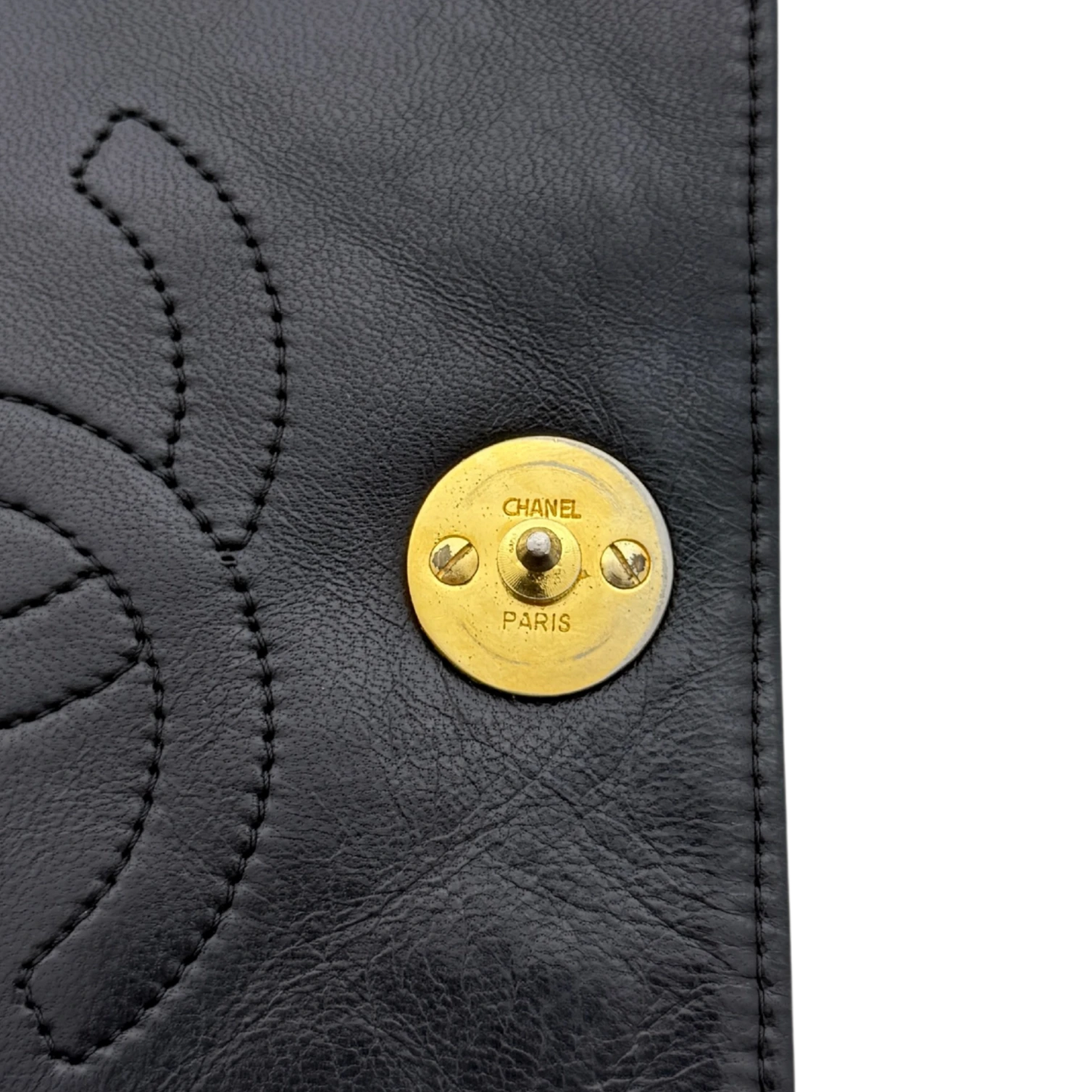 Chanel Timeless Wallet on Chain WOC Lammleder Schwarz / gut Chanel