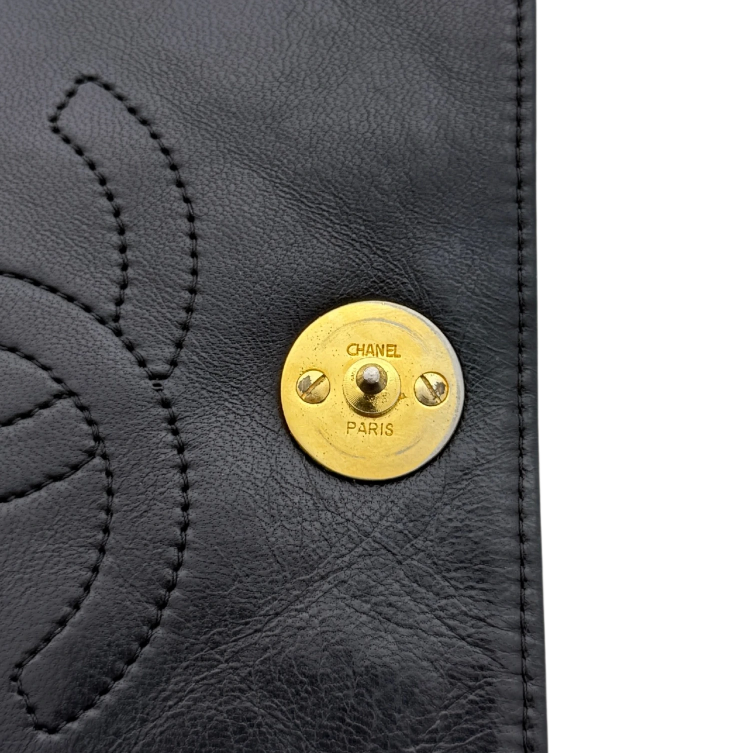 Chanel Timeless Wallet on Chain WOC Lammleder Schwarz / gut Chanel